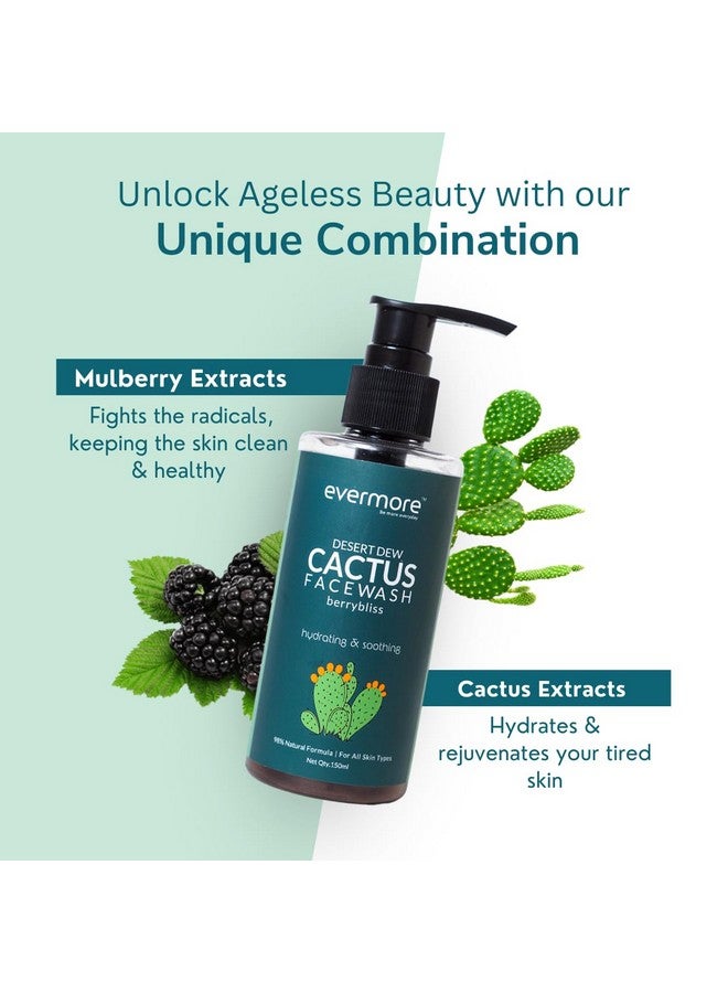 Evermore Mexican Cactus Facewash 150ml | For Summers | Deep Cleansing, Hydrating, Oil Control | Cactus & Mulberry Extracts | For All Skin Types - (Pack of 1) - Image 3