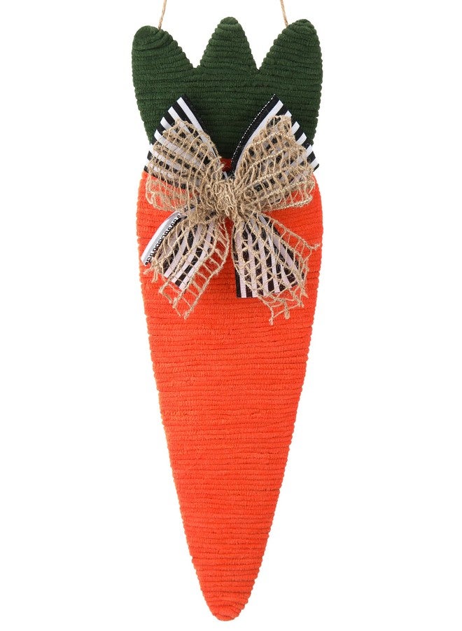 Lineshading Knit Carrot Spring Cross Wreath for Front Door, Spring Artificial Christian Easter Wreath with Retro Bow for Hope, for Outdoor Indoor Farmhouse Garden Porch Window Home Decor - Image 1