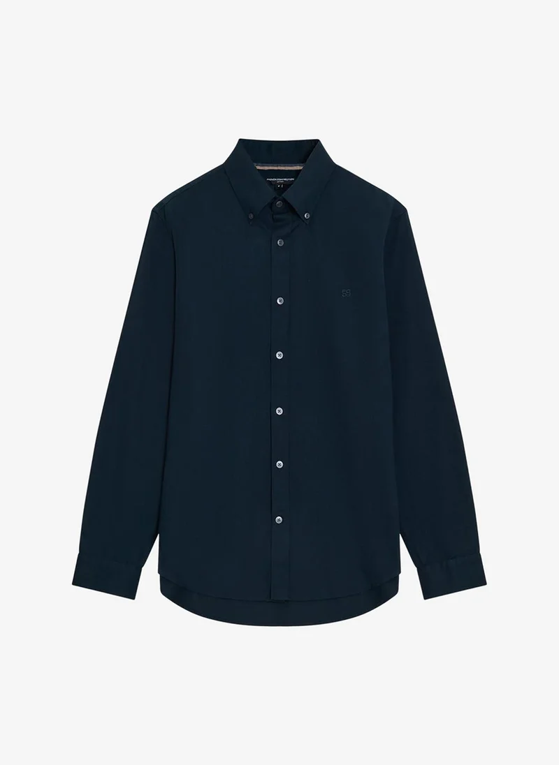 French Connection Navy Men's Long Sleeve Twill Navy Blue Oxford Shirt for Men | Best Price UAE