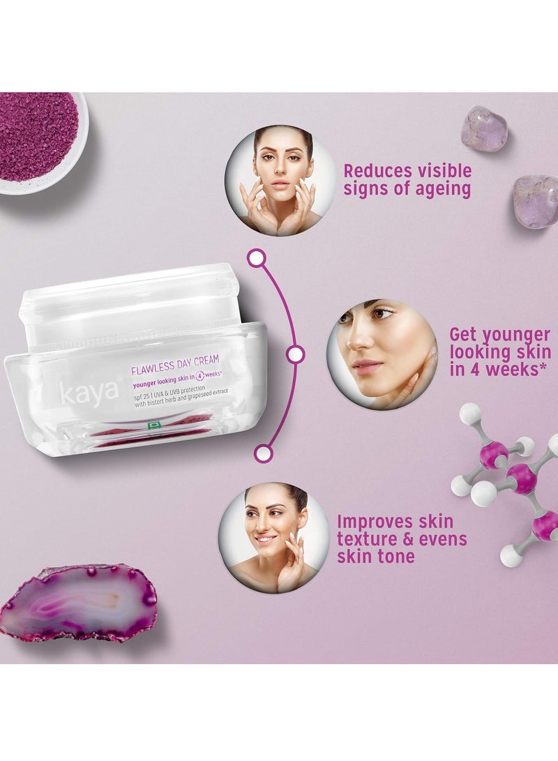 Kaya Clinic Flawless Anti-Ageing SPF25 Moisturizer Day Cream Protects Skin From Fine Lines Age Spots 50g - Image 2