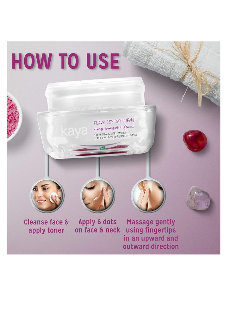 Kaya Clinic Flawless Anti-Ageing SPF25 Moisturizer Day Cream Protects Skin From Fine Lines Age Spots 50g - Image 4