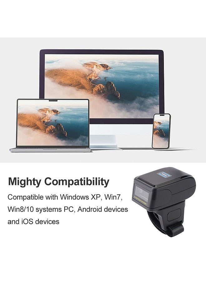 Generic 2D Barcode Scanner Portable Finger Handheld Wearable Ring 1D 2D Bar Code Reader BT+2.4G Wireless and Wired Connection  - Image 4