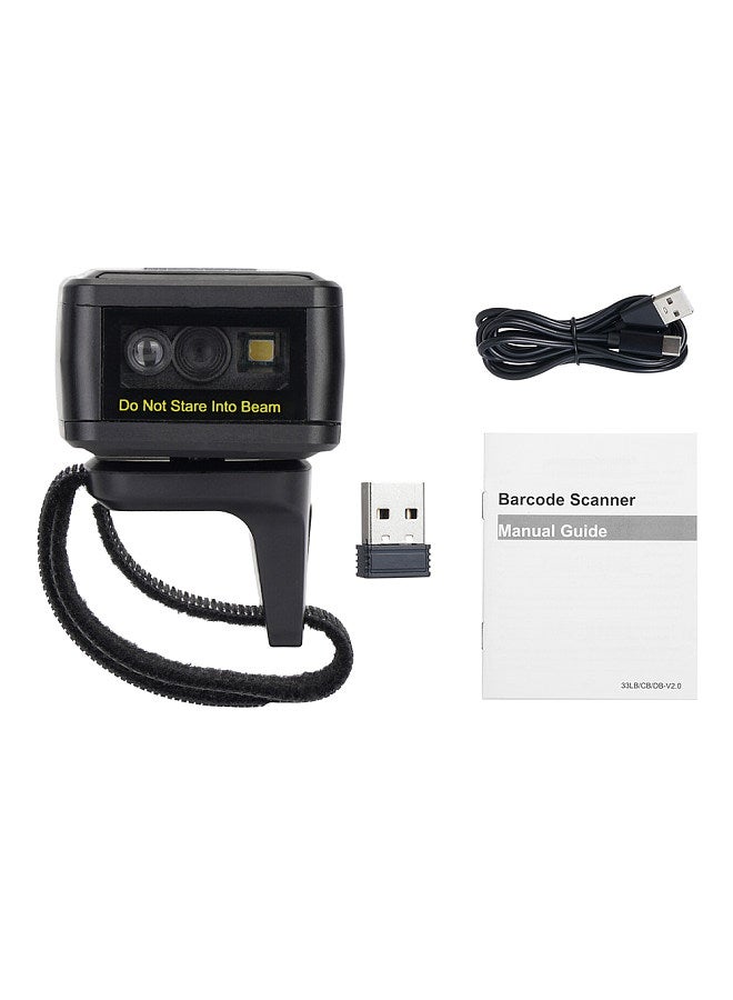 Generic 2D Barcode Scanner Portable Finger Handheld Wearable Ring 1D 2D Bar Code Reader BT+2.4G Wireless and Wired Connection  - Image 2