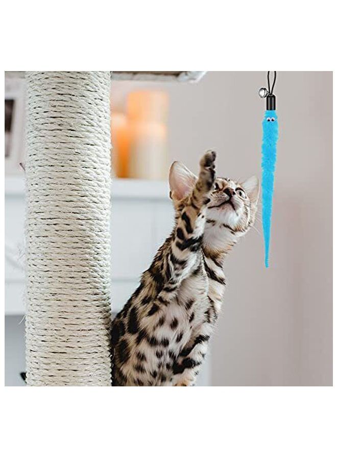 1 piece furry tail worm with bells cat teaser toy random color - Image 2