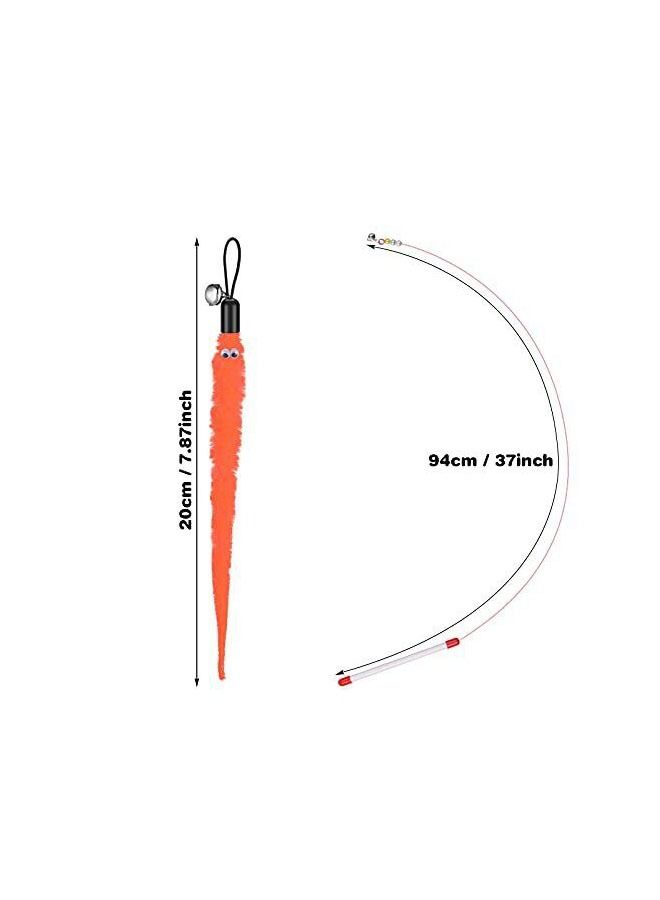 1 piece furry tail worm with bells cat teaser toy random color - Image 3