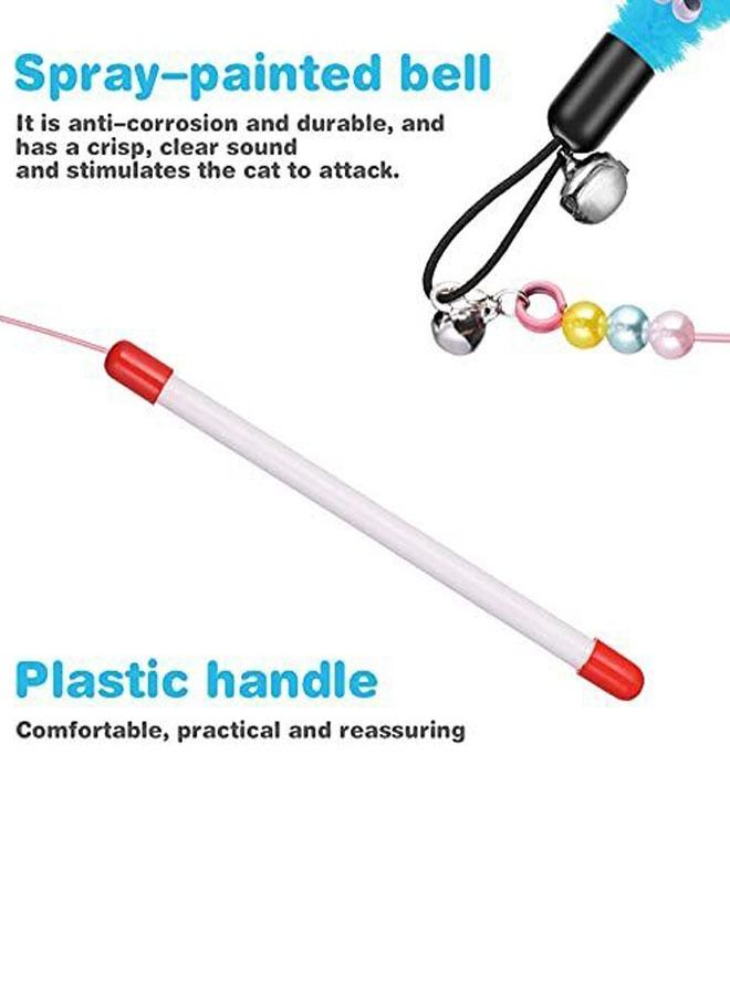 1 piece furry tail worm with bells cat teaser toy random color - Image 5