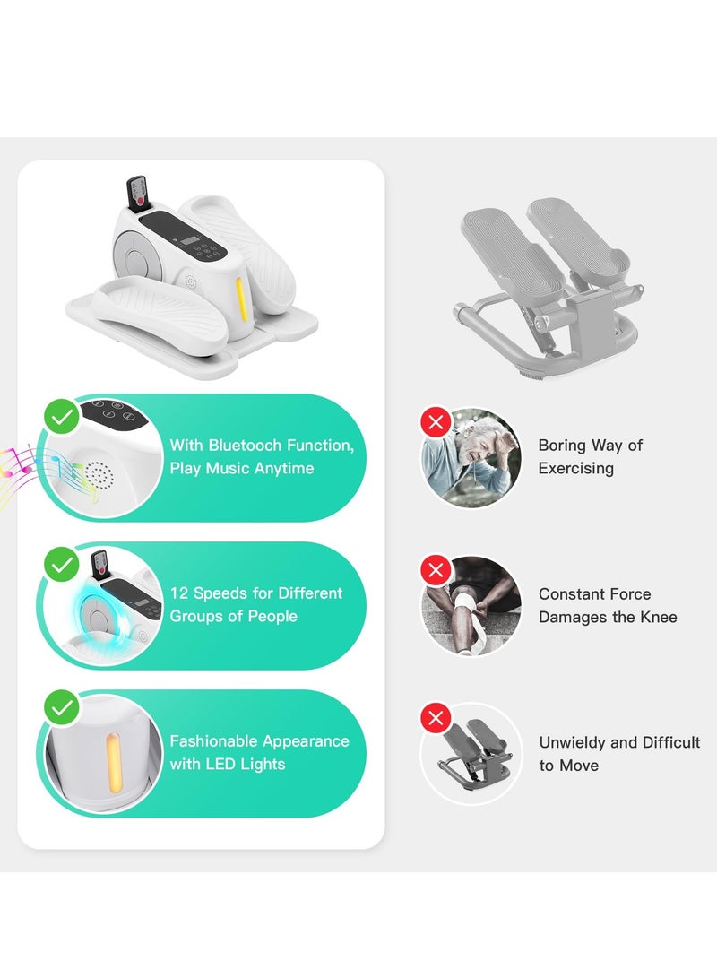 XiuWoo Under Desk Elliptical Exercise Machine, Electric Ellipse Leg Exerciser with 12 Adj Speed, Quiet Portable Seated Pedal Exerciser, Remote Control - Image 5