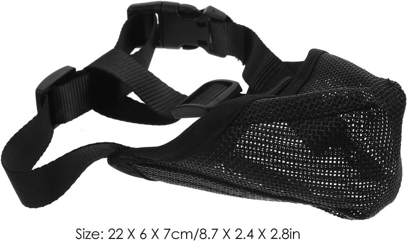 Professional Breathable Dog Muzzle Soft Mesh Anti-Biting Mouth Cover for Large Dogs, Comfortable Black S Size Pet Protective Muzzle for Outdoor Use and Barking Prevention - Image 2