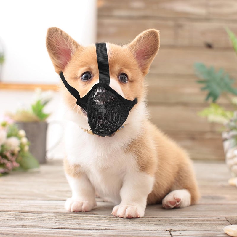 Professional Breathable Dog Muzzle Soft Mesh Anti-Biting Mouth Cover for Large Dogs, Comfortable Black S Size Pet Protective Muzzle for Outdoor Use and Barking Prevention - Image 4
