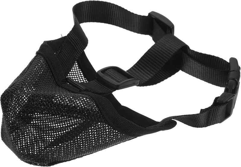 Professional Breathable Dog Muzzle Soft Mesh Anti-Biting Mouth Cover for Large Dogs, Comfortable Black S Size Pet Protective Muzzle for Outdoor Use and Barking Prevention - Image 1