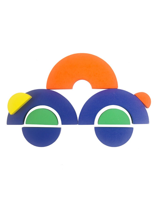 Creative Assembled Round Three-Dimensional Puzzle Toys Kindergarten Children's Educational Shape Matching Large Particle Building Blocks Toys-Color:Thinking Puzzle Building Blocks