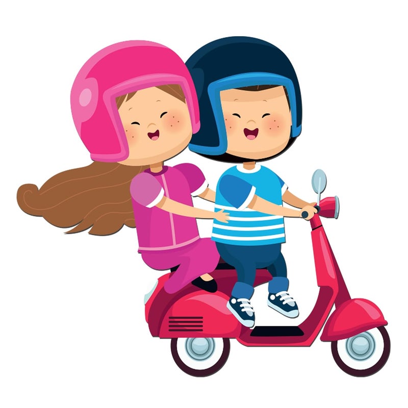 AR Creative AR Creative Couple On Scooter Fridge Magnet for Home Decoration Valentine Birthday Anniversary On Any Special Occasion MDF Wooden Fridge Magnet Home Office Decor 25 inch x 25 inch  - Image 1