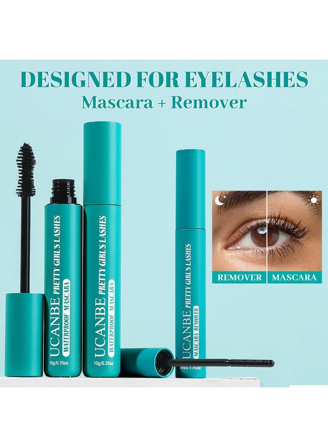 يوكانبي مجموعة ماسكارا سوداء ومزيلة من يوكانبي، ماسكارا زيتية مقاومة للماء مع جل مزيل للرموش للعيون الحساسة، كثافة وطول، لا تتقشر، لا تلطخ، لا تتكتل، إزالة لطيفة، فيتامين إي - Image 2