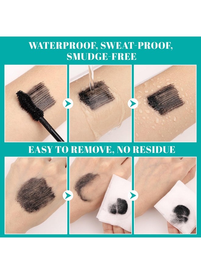 يوكانبي مجموعة ماسكارا سوداء ومزيلة من يوكانبي، ماسكارا زيتية مقاومة للماء مع جل مزيل للرموش للعيون الحساسة، كثافة وطول، لا تتقشر، لا تلطخ، لا تتكتل، إزالة لطيفة، فيتامين إي - Image 5