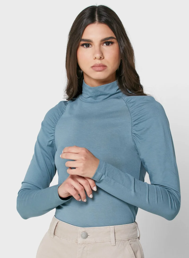 ALIGNE High Neck Ruched Top