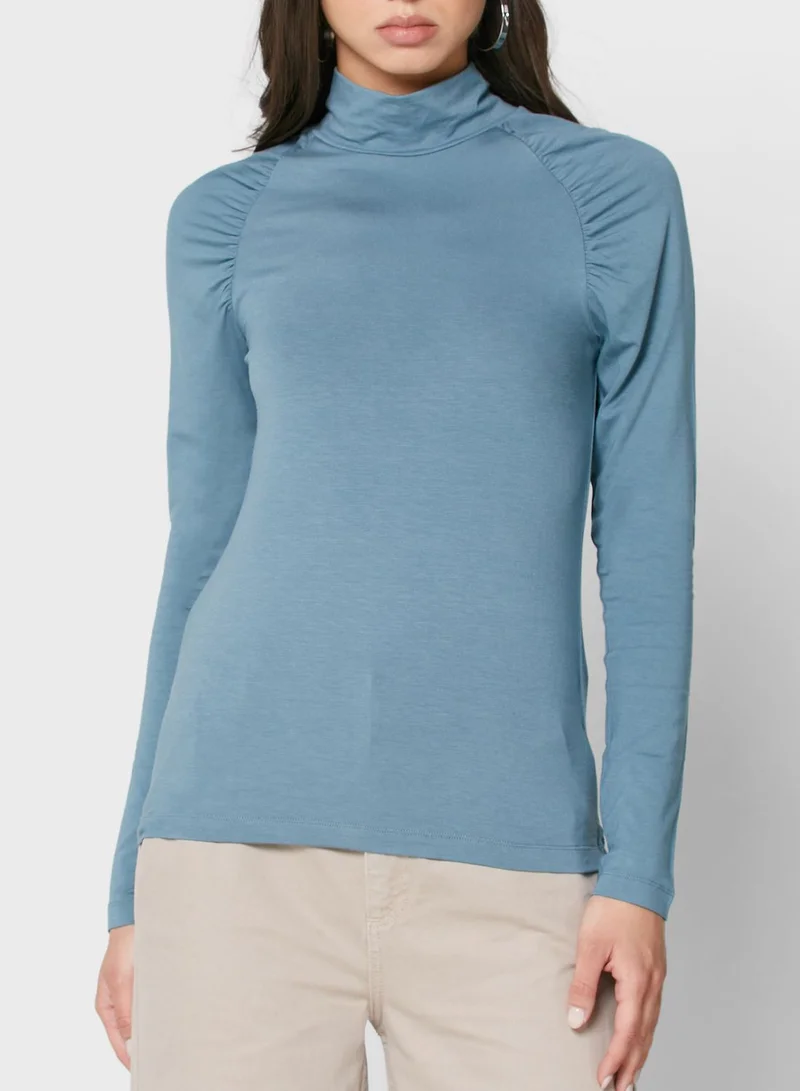 ALIGNE High Neck Ruched Top