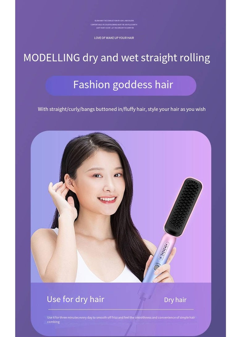 general Mini Ionic Straightening Comb – Travel-Friendly Straightener & Curler for Men/Women, Dual-Use Hair Styling Tool - Image 2