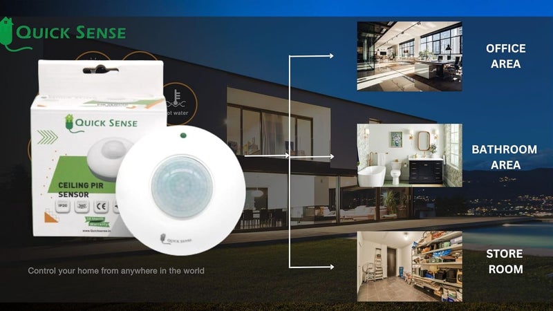 Quick SenseQs07 PIR Motion Sensor 220V inbuilt Energy Saving Device Sensor Switch Automatic on Off Switch LUX Adjustable 360 Degree Door Sensor for Home - Image 3