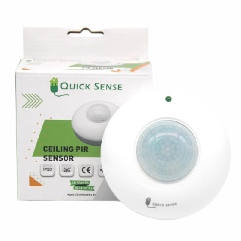 Quick SenseQs07 PIR Motion Sensor 220V inbuilt Energy Saving Device Sensor Switch Automatic on Off Switch LUX Adjustable 360 Degree Door Sensor for Home - Image 1