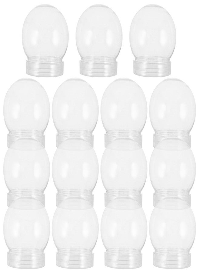 BESTOYARD 15 Pack 3-Inch Snow Globes DIY Clear Plastic Water Globe with Screw Off Cap Jar for Christmas Winter Crafts Home Decoration Kit - Image 1