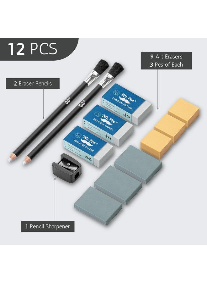 مستر. بين - مجموعة ممحاة فنية، 12 قطعة، ممحاة قلم رصاص، ممحاة فنان، ممحاة فنية، ممحاة رسم، ممحاة أقلام للفنانين، ممحاة رسم للفنانين، ممحاة عجين للفنانين، ممحاة صمغية فنية - Image 2