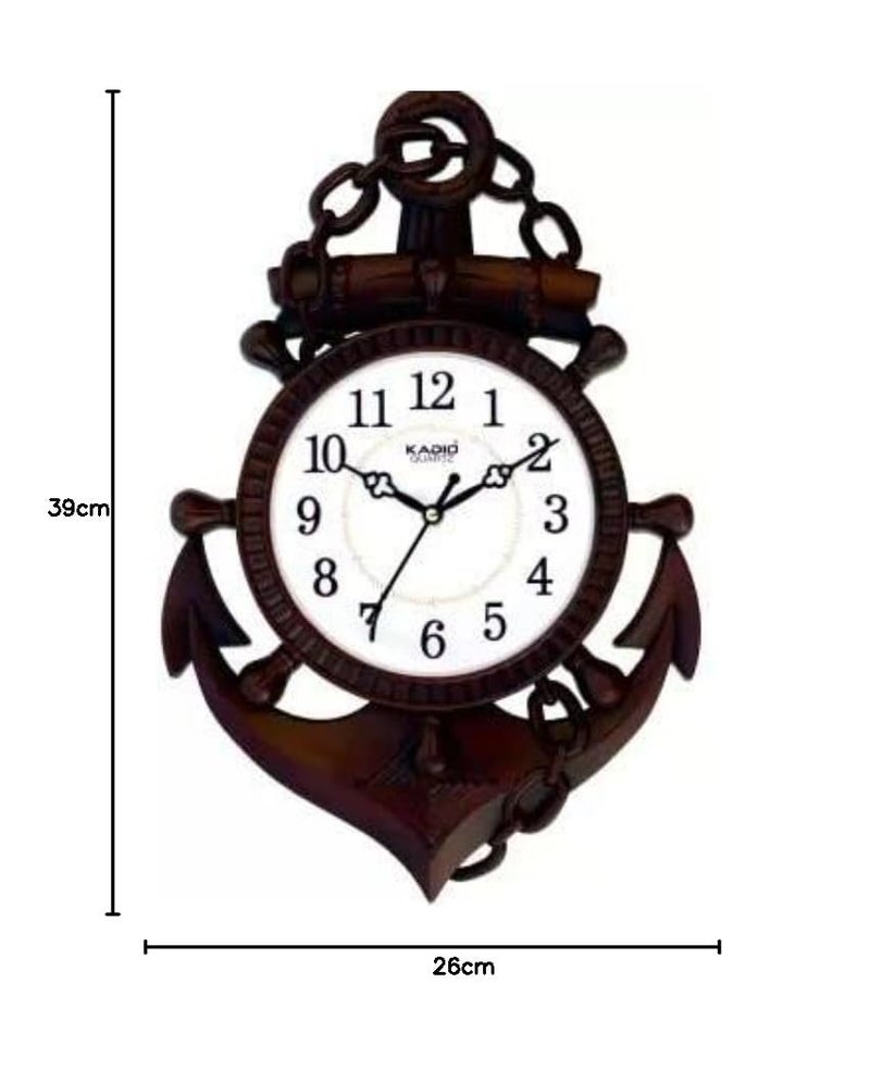 Kadio Analog 39 cm X 26 cm Wall Clock (Black, with Glass, Standard) - Image 4