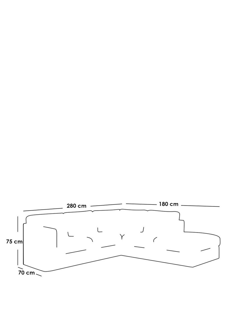 Generic 2 Piece Corner Sofa and Pouf Set  Green  - Image 2