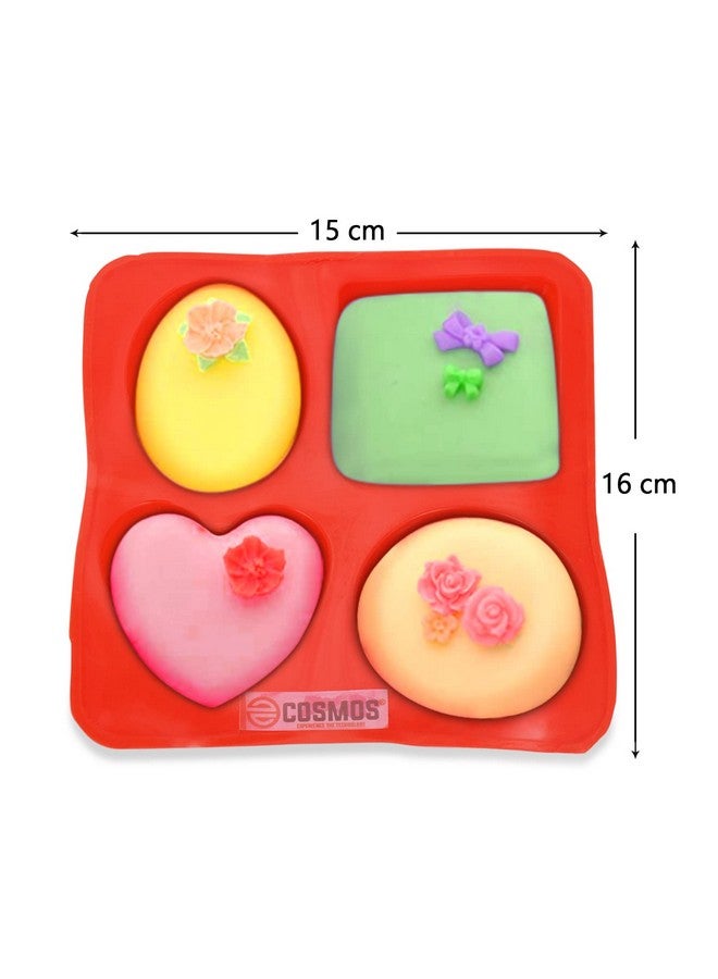 Stewit قالب صنع صابون على شكل دائرة ومربع وبيضاوي وقلب من سيليكون ستيويت، متعدد الألوان - Image 4