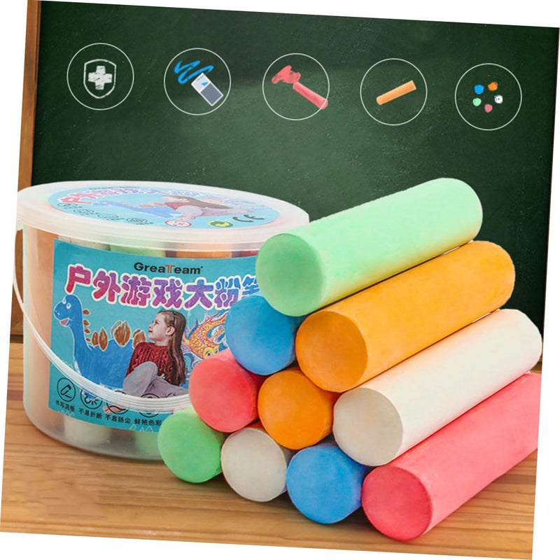 Jumbo Non Toxic Dustless Chalkboard Chalk Washable Safe for Kids Preschool 20 Pack - Image 4