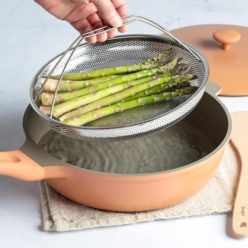 Elvana All-In-One Stainless Steel Pan Steamer Basket – Dishwasher Safe Vegetable Steamer with Full Handle for Easy Use - Image 5