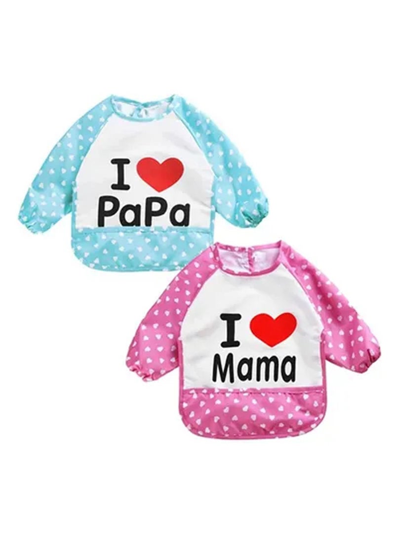2-Piece Waterproof Phthalates Free PEVA Sleeved Bibs With high-quality material - Image 1
