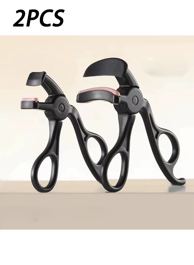 2PCS The new portable frameless lash curler has a natural curl and long-lasting shape, plus a partial eyelash curler（black pink) - Image 1