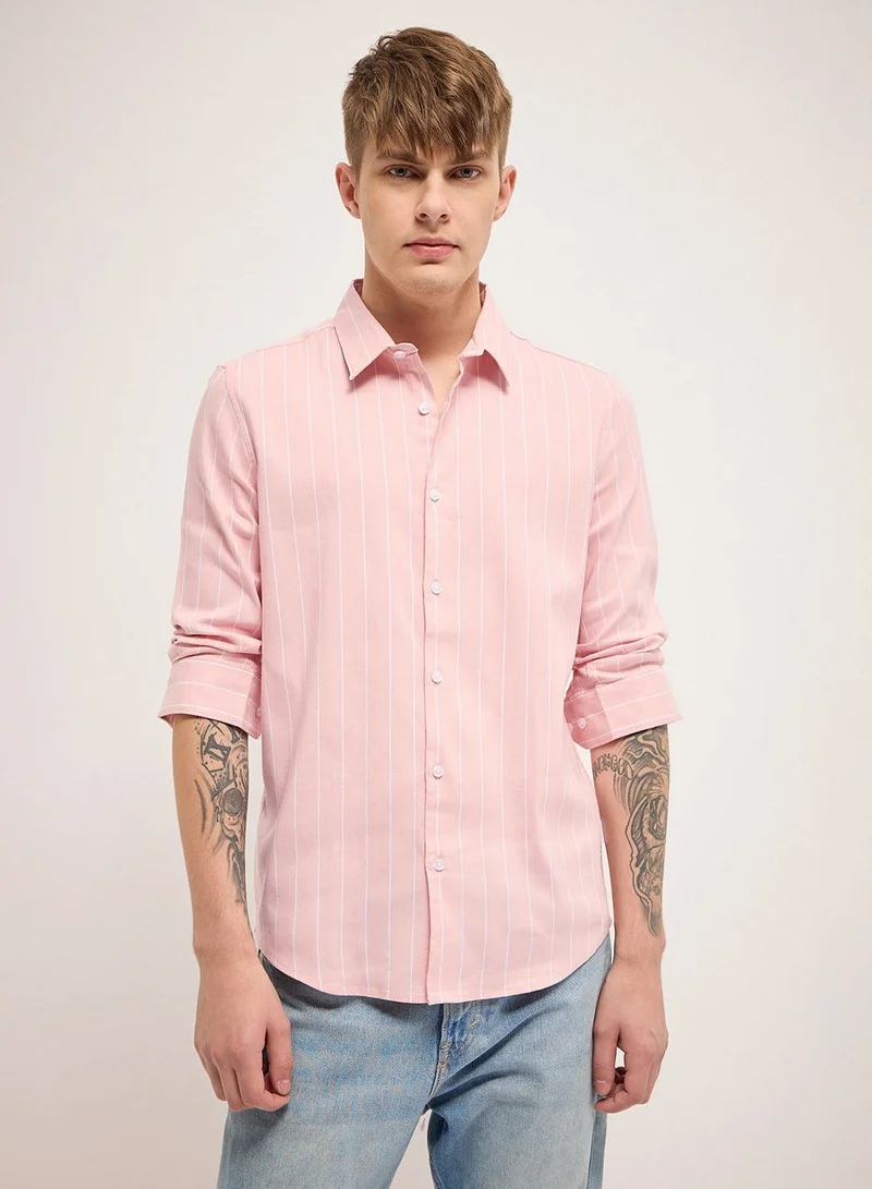 THE BEAR HOUSE  Cotton Shirt for Men | Long Sleeve, Casual or Formal Button-Down | Soft, Breathable Fabric for Work, Everyday, & All-Season Wear in Stylish for Men | Best Price UAE