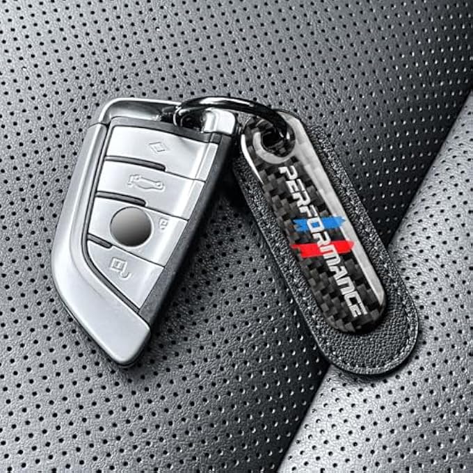 Performance CARBON FIBER LEATHER SET CAR KEYCHAIN,UNIVERSAL KEYCHAIN FASHION SPORTS KEYCHAINS KEYRING BUSINESS GIFT BIRTHDAY - Image 3