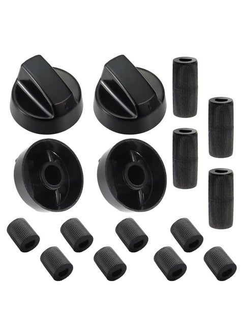 4-Pack Control Knobs with 12 Adapters for Ovens and Stoves