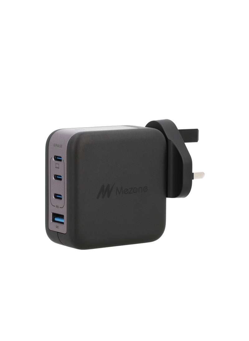 Mezone 100W USB C Charger 4-Ports GaN Laptop Charger Adapter Type C Fast Wall Charger Plug for MacBook Pro/Air, HP/Dell/Lenovo, iPhone 15 Series /Galaxy S24 Ultra /S23, etc - Black  - Image 2