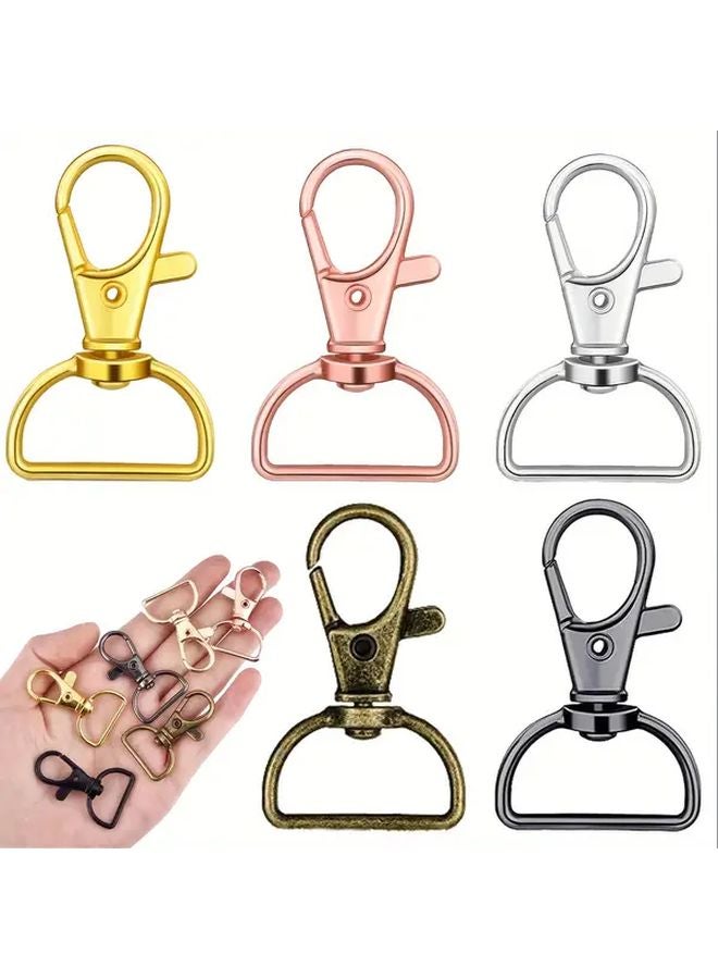 10pcs Silvery Rotating Hook Keychain Clips D Ring Hardware for DIY Crafts Lanyards - Image 2