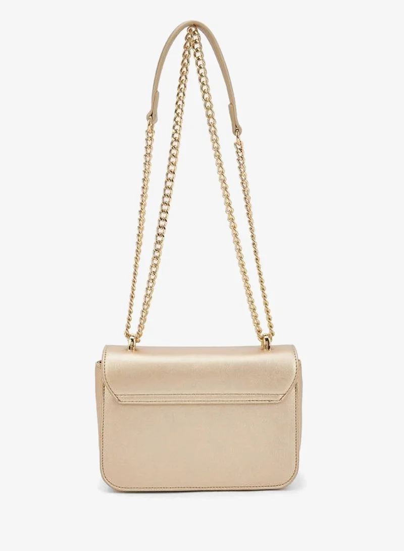 Flora Bella By Shoexpress GOLD METALLIC PU BAG WITH SHOULDER CHAIN STRAP for Women | Best Price UAE