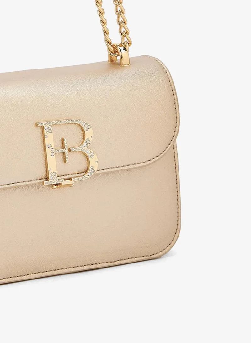 Flora Bella By Shoexpress GOLD METALLIC PU BAG WITH SHOULDER CHAIN STRAP for Women | Best Price UAE