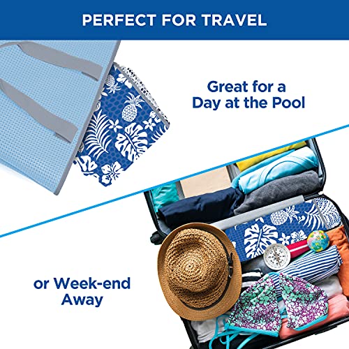 Aqua Leisure Aqua Deluxe Inflatable Pool Noodle Chair – Soft Mesh Sling-Floating Chair Noodle Float – Blue Pineapple Hibiscus - Image 5