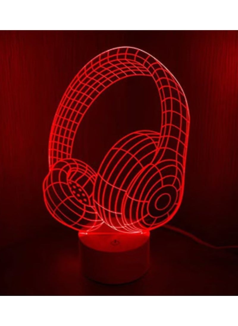 3D Optical Illusion Multicolor LED Night Light White 20x10cm  - Image 4