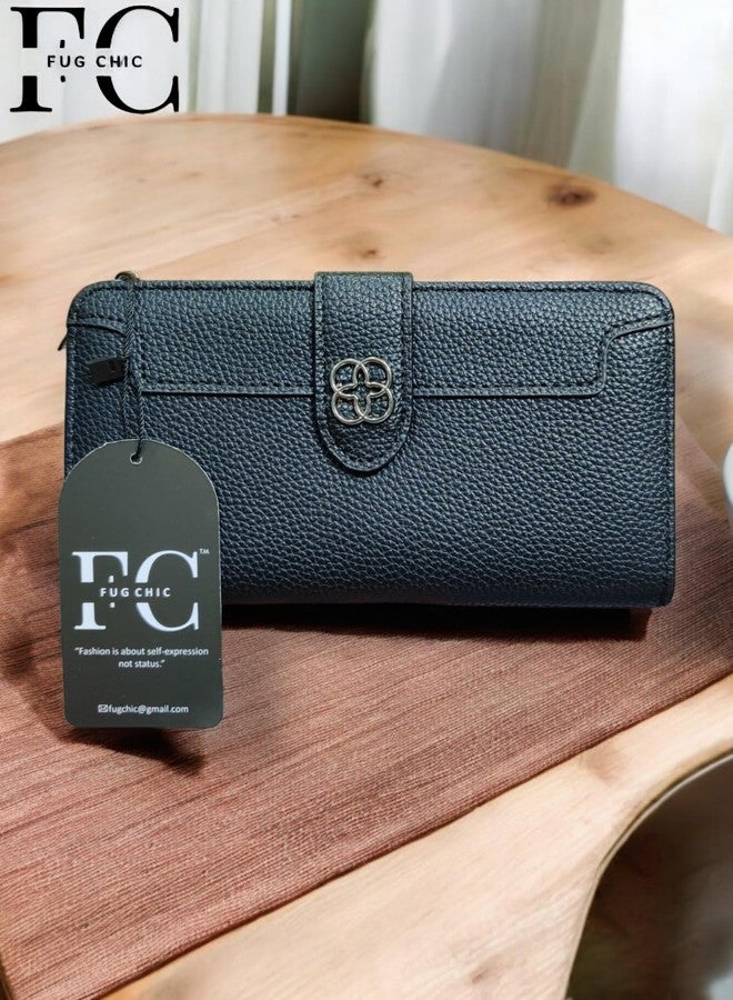 FUG CHIC - FC Wallet for Women | Clutch for Women Daily Use | Ladies Hand Purse for Women Stylish Latest | Ladies Purse for Women Latest |Gifts for Women Wallets for Women Purse | Gift for Girls. (Black) - Image 3
