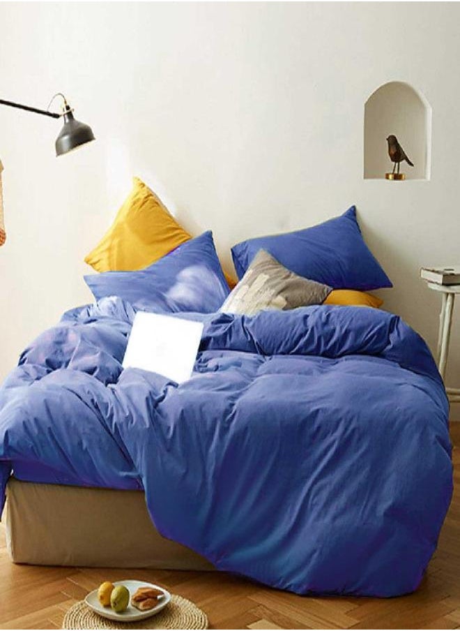 JELLYMONI JELLYMONI Green 100% Washed Cotton Duvet Cover Set, 2 Pieces Luxury Soft Bedding Set with Zipper Closure. Solid Color Pattern Duvet Cover Twin Size(No Comforter)  - Image 2