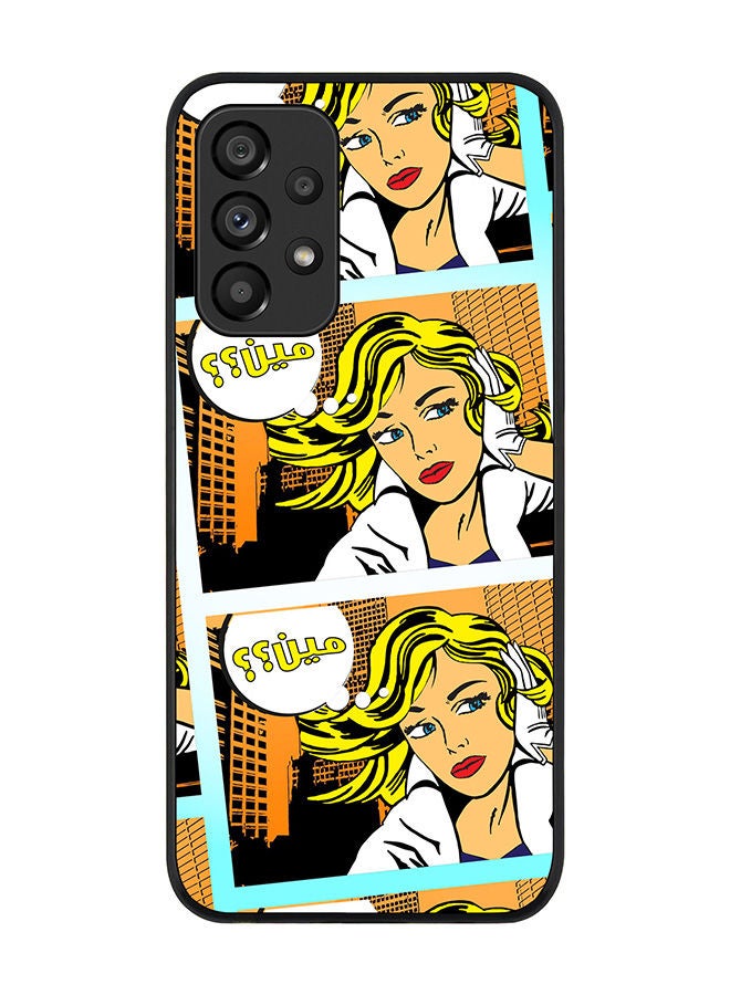 Stylizedd Rugged Black edge case for Samsung Galaxy A33 5G Slim fit Soft Case Flexible Rubber Edges Anti Drop TPU Gel Thin Cover - Meen (Comic Strip) - Image 1