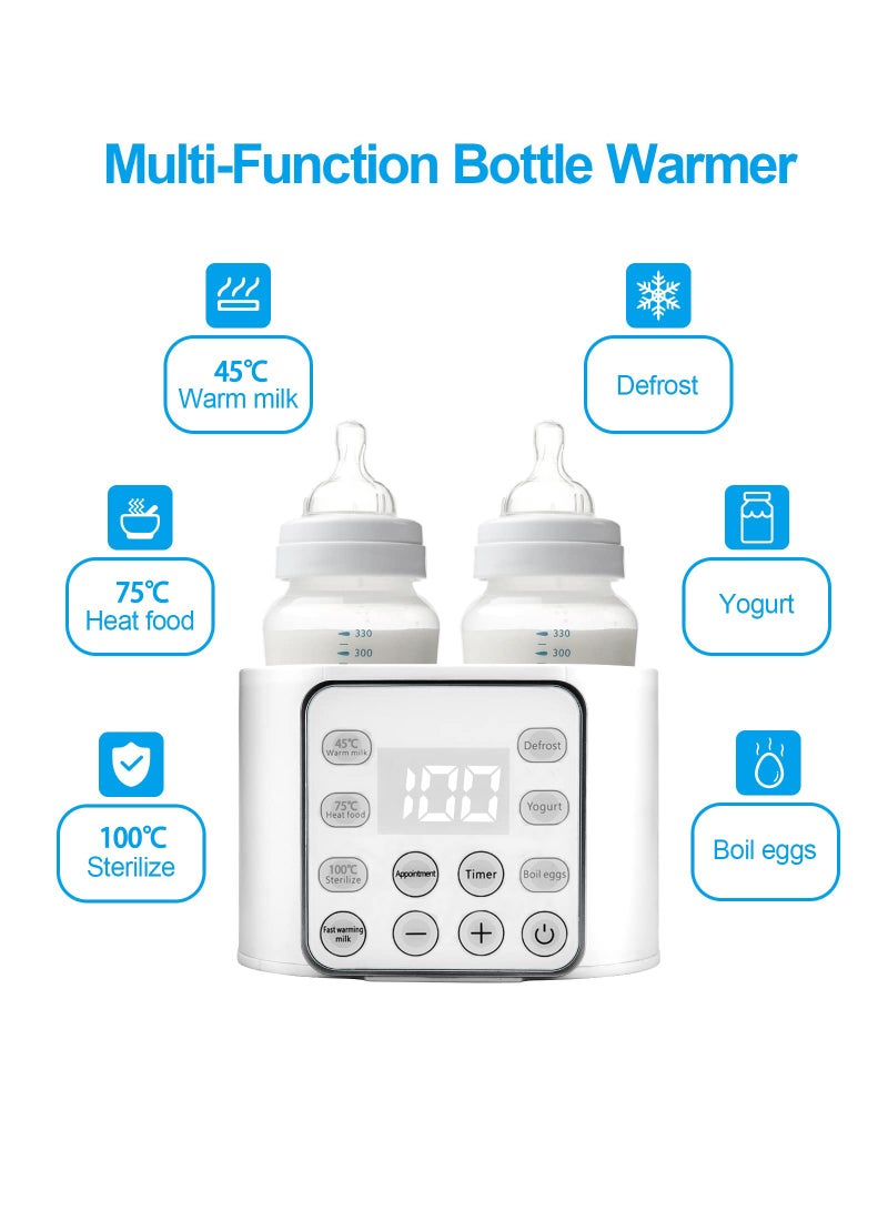 Baby Bottle Warmer  Multifuntion Breast Milk Warmer, Fast Baby Food Heater and Defrost Warmer with Timer for Twins, LCD Display Accurate Temperature Adjustment, 24H Constant Mode - Image 2