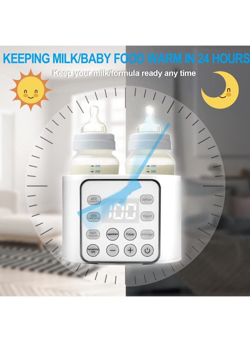 Baby Bottle Warmer  Multifuntion Breast Milk Warmer, Fast Baby Food Heater and Defrost Warmer with Timer for Twins, LCD Display Accurate Temperature Adjustment, 24H Constant Mode - Image 3