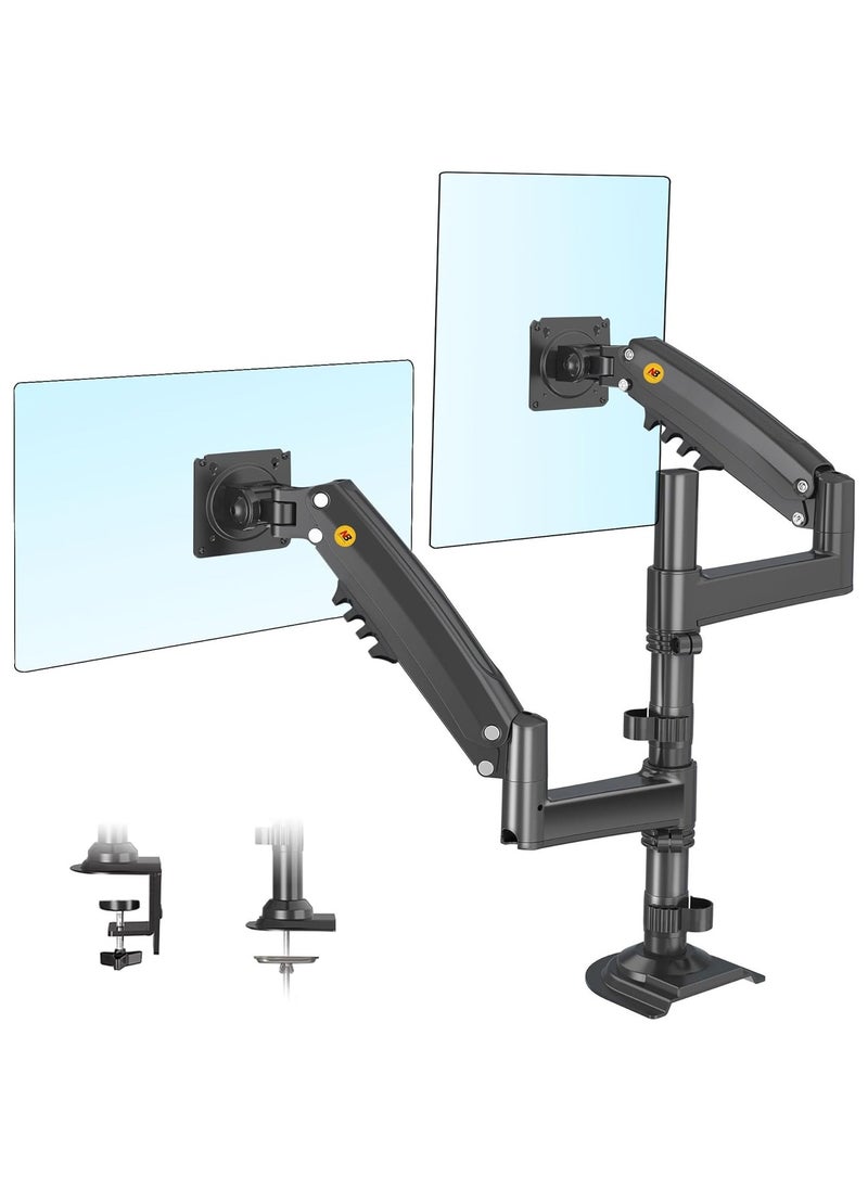 NB NORTH BAYOU - NB H180 Dual Monitor Desk Mount Stand Full Motion Swivel Monitor Arm Gas Spring for 17''- 27'' Computer Monitor from 2kg to 9kg - Image 1