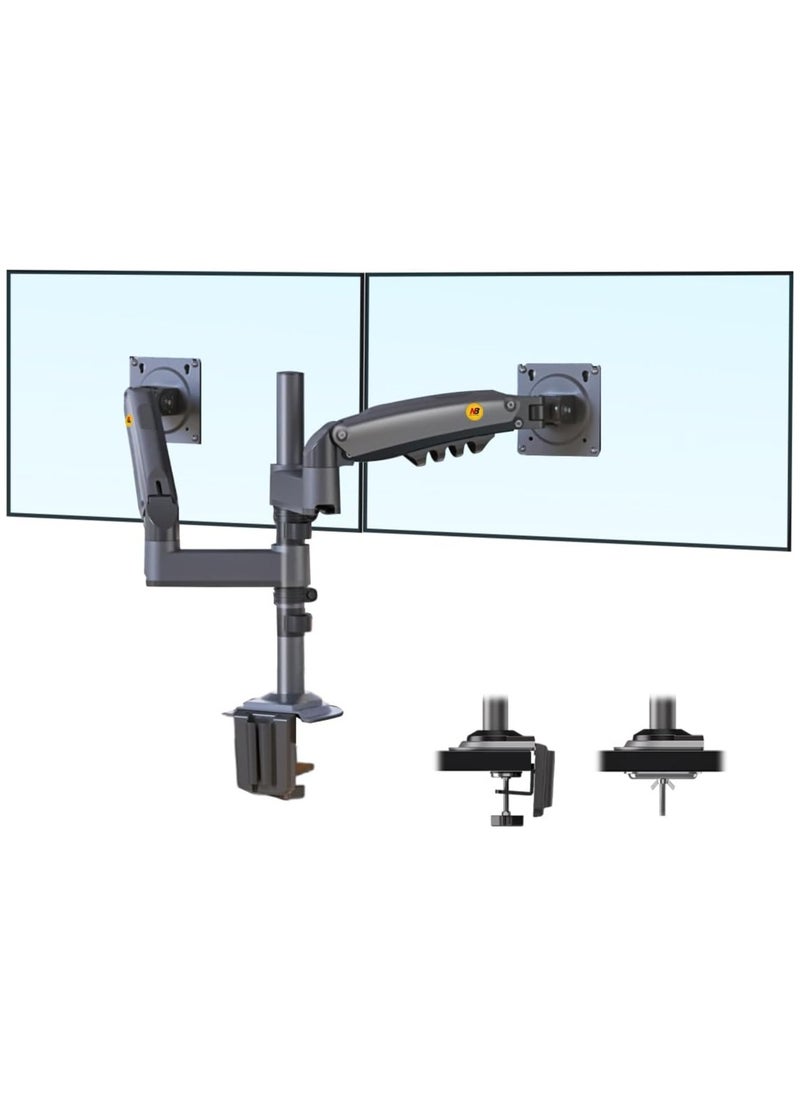NB NORTH BAYOU - NB H180 Dual Monitor Desk Mount Stand Full Motion Swivel Monitor Arm Gas Spring for 17''- 27'' Computer Monitor from 2kg to 9kg - Image 1