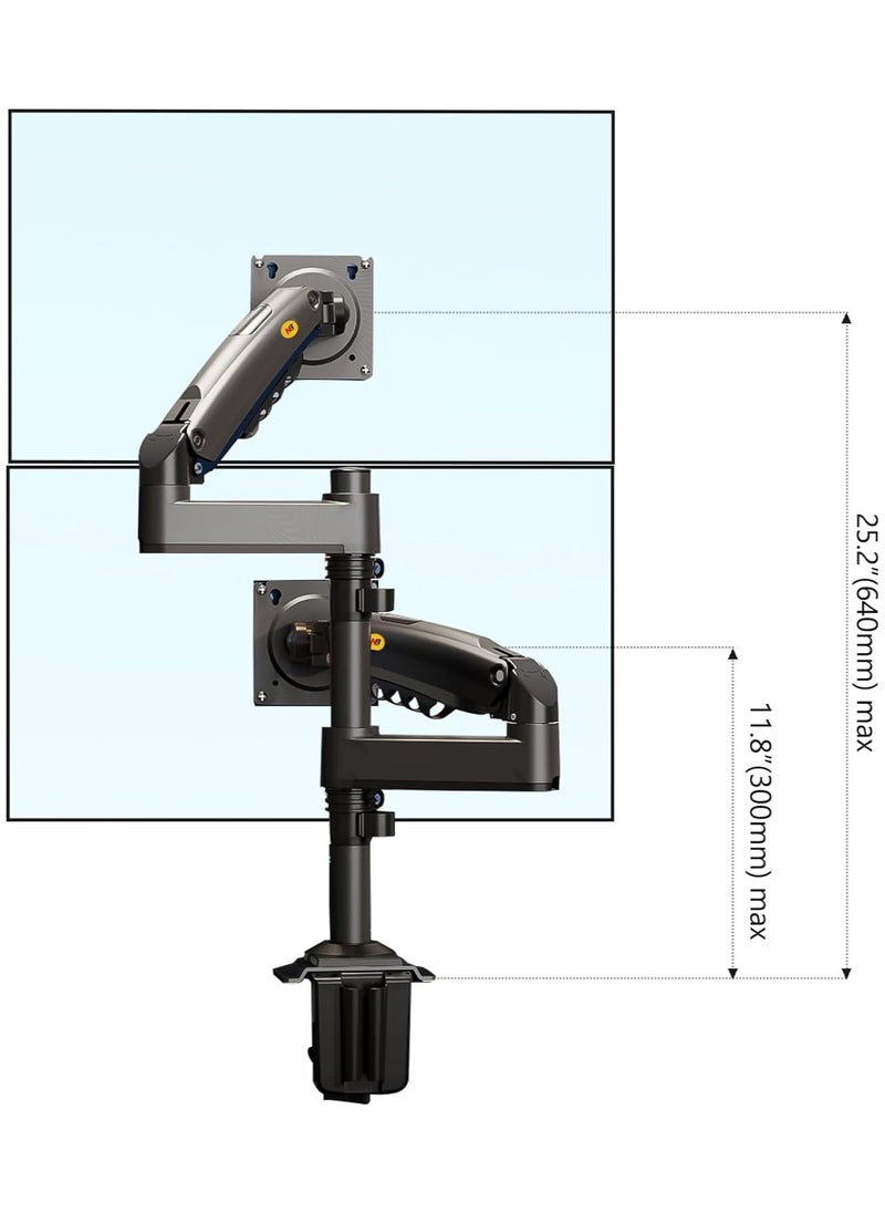 NB NORTH BAYOU - NB H180 Dual Monitor Desk Mount Stand Full Motion Swivel Monitor Arm Gas Spring for 17''- 27'' Computer Monitor from 2kg to 9kg - Image 1