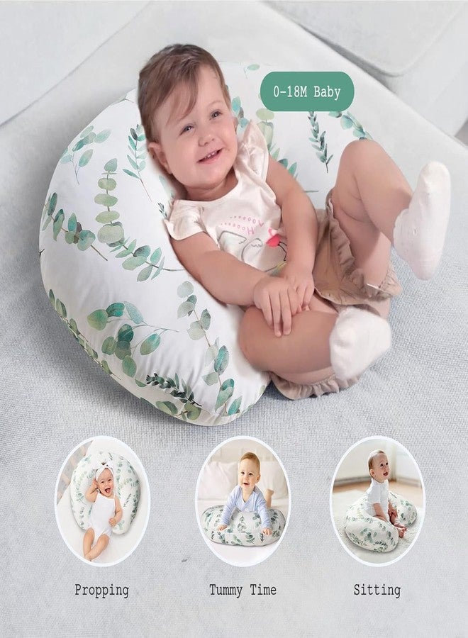 LittleDuds Baby Feeding Pillow for New Born Baby, Breastfeeding & Nursing Pillow with Removable Cover, Infant Support Cushion for 0–24 Months, Tummy Time Pillow | Cottage Care (Green Leaves) - Image 4